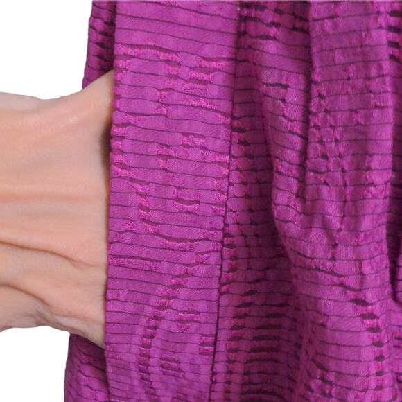 Nanette Lepore Womens Sundress Purple Paisley Lined Midi Pockets Textured 0 - Picture 4 of 11